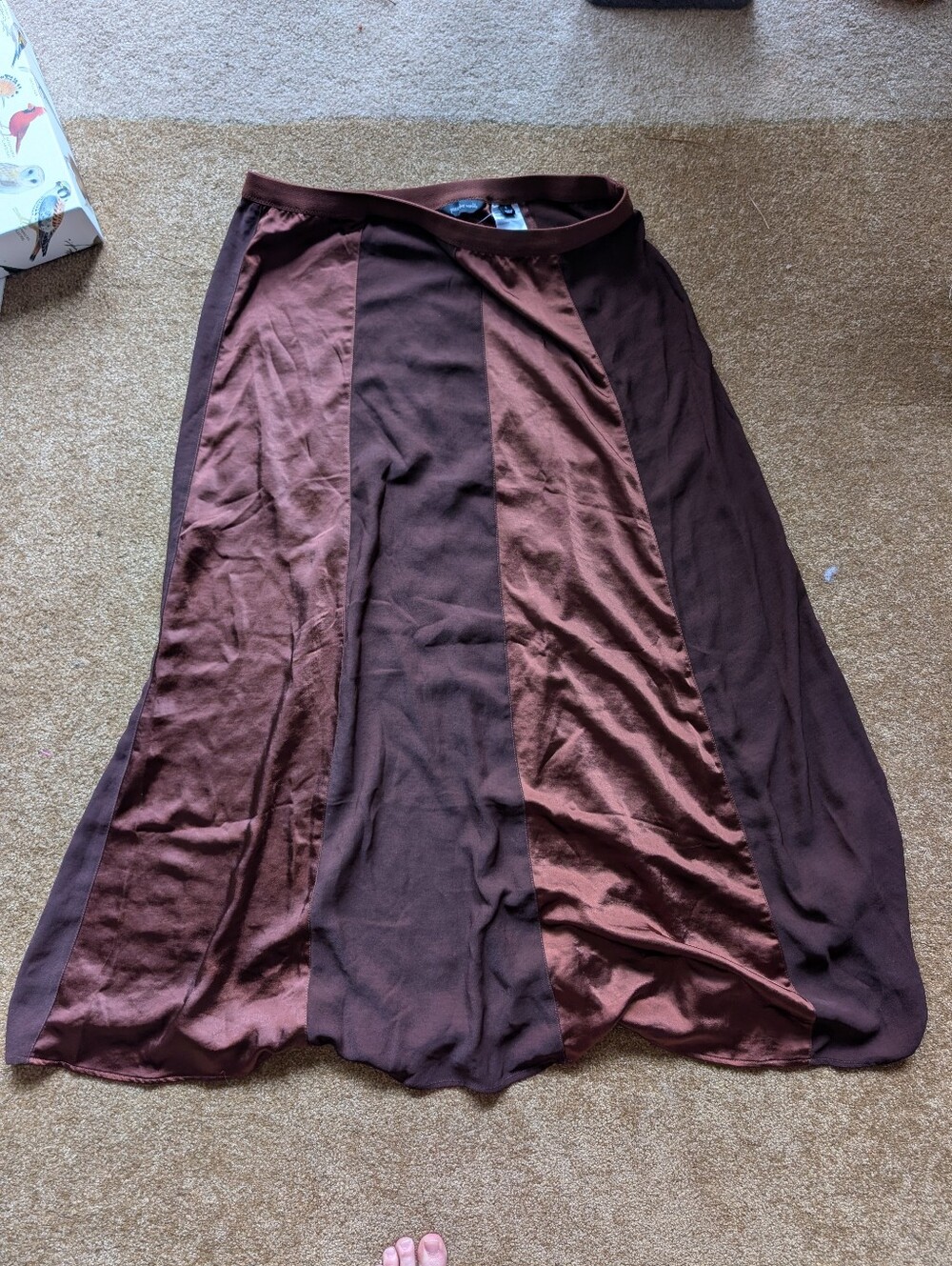 Peace Love World Two-Tone Brown Fairy Maxi Skirt